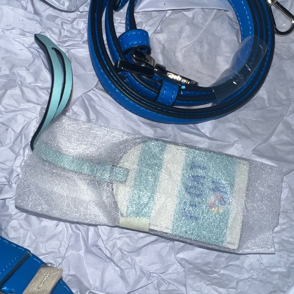 Kate spade pool float blue white leather hand bag crossbody - Picture 3 of 7